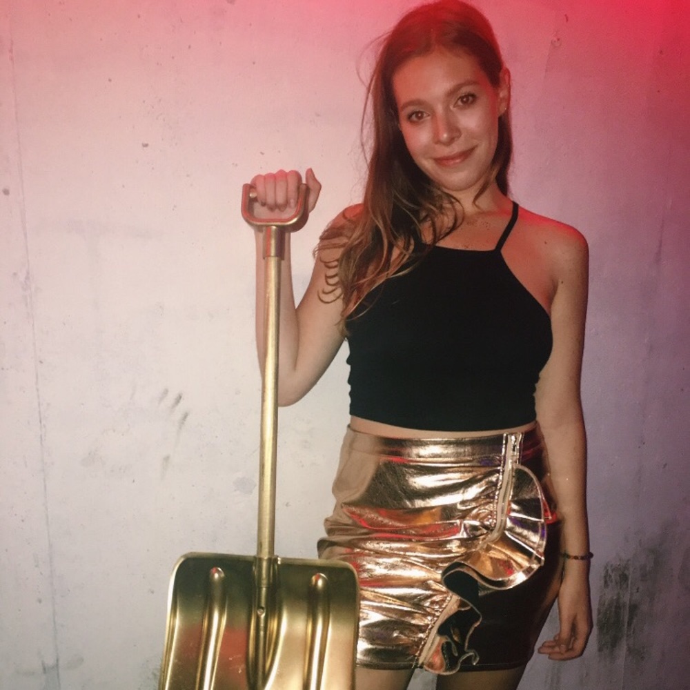 Unique Gold Zipper Skirt